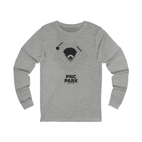 Pittsburgh PNC Park Tee - Premium Fitted Long Sleeve Shirt | Lightweight Cotton Long Sleeve Shirt - YinzerShop