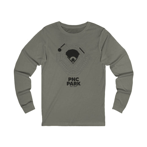 Pittsburgh PNC Park Tee - Premium Fitted Long Sleeve Shirt | Lightweight Cotton Long Sleeve Shirt - YinzerShop