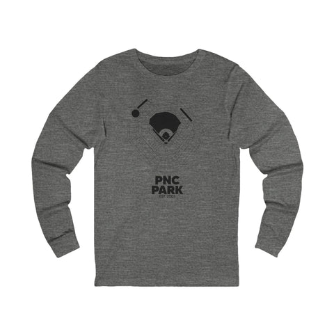 Pittsburgh PNC Park Tee - Premium Fitted Long Sleeve Shirt | Lightweight Cotton Long Sleeve Shirt - YinzerShop