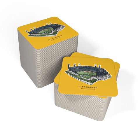 Pittsburgh PNC Park Traditional Pulp Hardboard Paper Bar Coasters (50 or 100 pcs) Home Decor - YinzerShop