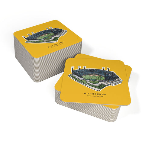 Pittsburgh PNC Park Traditional Pulp Hardboard Paper Bar Coasters (50 or 100 pcs) Home Decor - YinzerShop