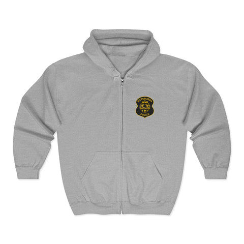 Pittsburgh Police Sweatshirt - Unisex Heavy Blend™ Full Zip Hooded Sweatshirt Gildan 18600 Hoodie - YinzerShop