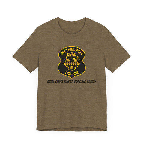 Pittsburgh Police T-Shirt – Badge Graphic Tee | Official Police Merchandise, Comfort Fit T-Shirt - YinzerShop