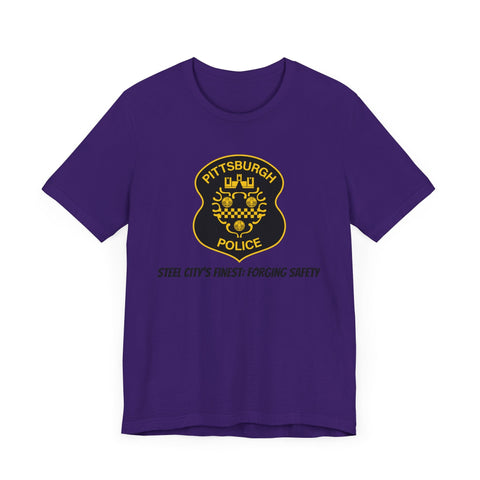 Pittsburgh Police T-Shirt – Badge Graphic Tee | Official Police Merchandise, Comfort Fit T-Shirt - YinzerShop