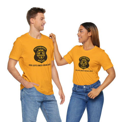 Pittsburgh Police T-Shirt – Badge Graphic Tee | Official Police Merchandise, Comfort Fit T-Shirt - YinzerShop