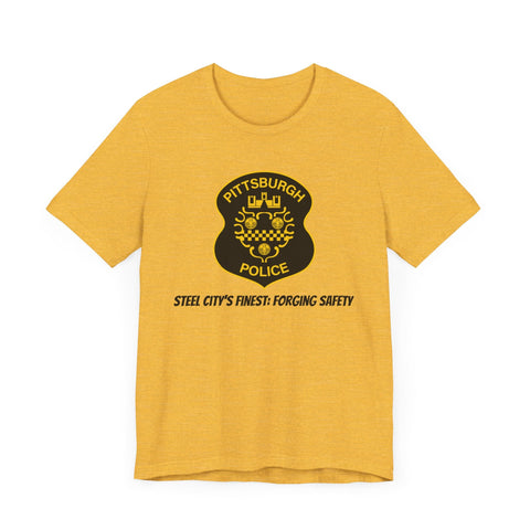 Pittsburgh Police T-Shirt – Badge Graphic Tee | Official Police Merchandise, Comfort Fit T-Shirt - YinzerShop
