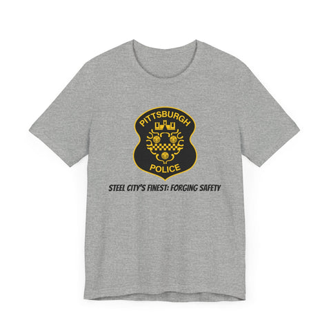 Pittsburgh Police T-Shirt – Badge Graphic Tee | Official Police Merchandise, Comfort Fit T-Shirt - YinzerShop