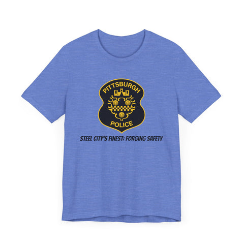 Pittsburgh Police T-Shirt – Badge Graphic Tee | Official Police Merchandise, Comfort Fit T-Shirt - YinzerShop