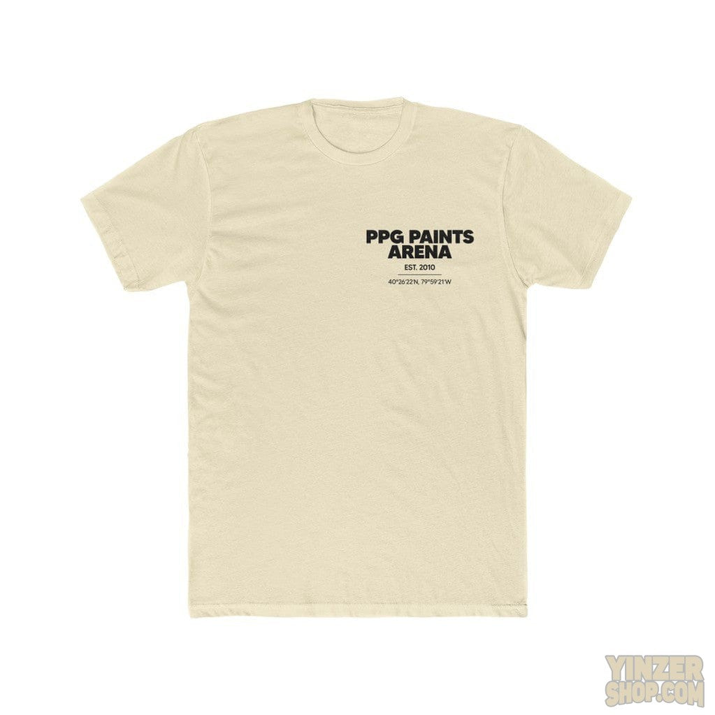 Pittsburgh PPG Paints Arena T-Shirt Print on Back w/ Small Logo T-Shirt Printify Solid Natural S 