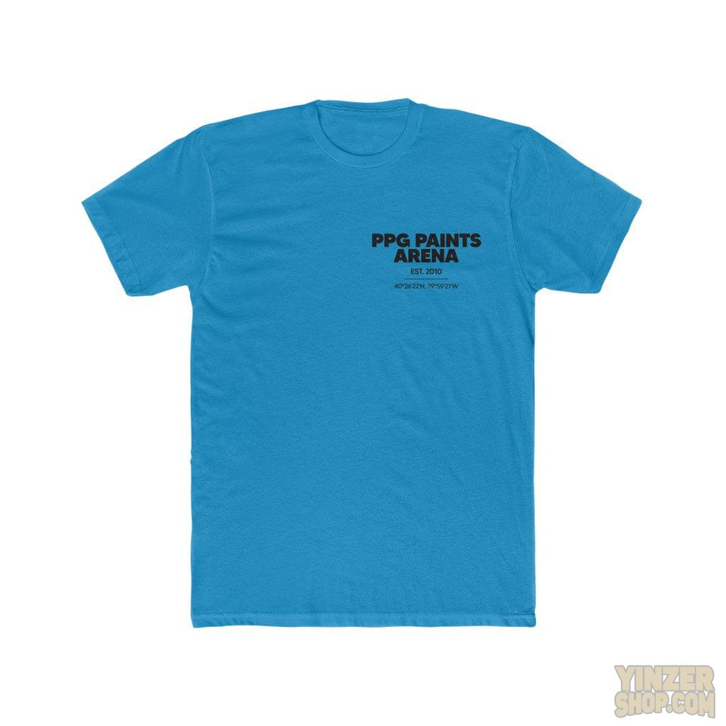 Pittsburgh PPG Paints Arena T-Shirt Print on Back w/ Small Logo T-Shirt Printify Solid Turquoise S 