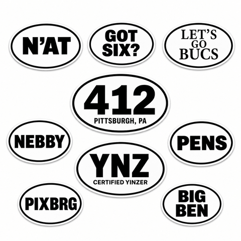 Pittsburgh Pride Oval Stickers – Local Pittsburghese Slang & Sports Decals Sticker - YinzerShop