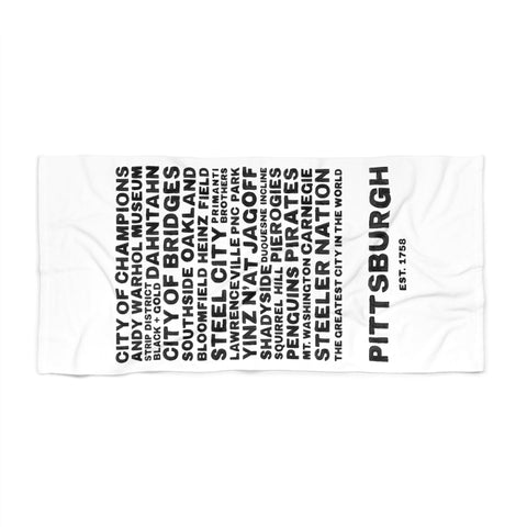Pittsburgh Profile - Beach Towel Home Decor - YinzerShop