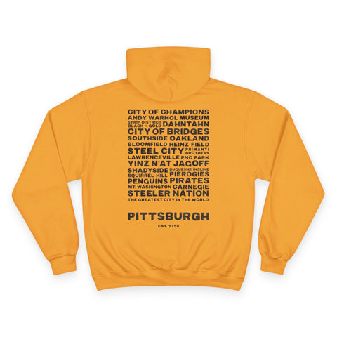 Pittsburgh Profile - Print on back - Champion Hoodie Hoodie - YinzerShop