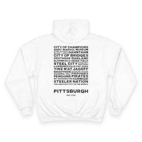 Pittsburgh Profile - Print on back - Champion Hoodie Hoodie - YinzerShop