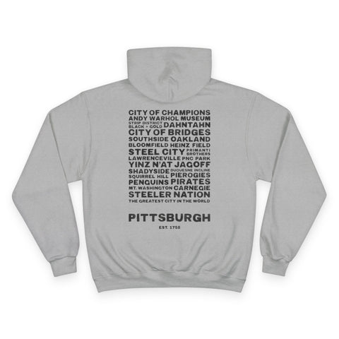 Pittsburgh Profile - Print on back - Champion Hoodie Hoodie - YinzerShop