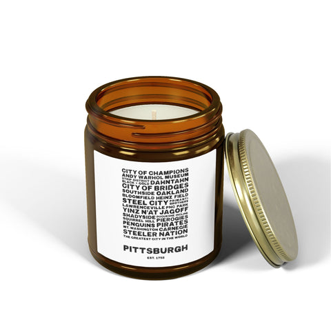 Pittsburgh Profile Scented Candle — Coconut Apricot Wax (4oz & 9oz) Home Decor - YinzerShop