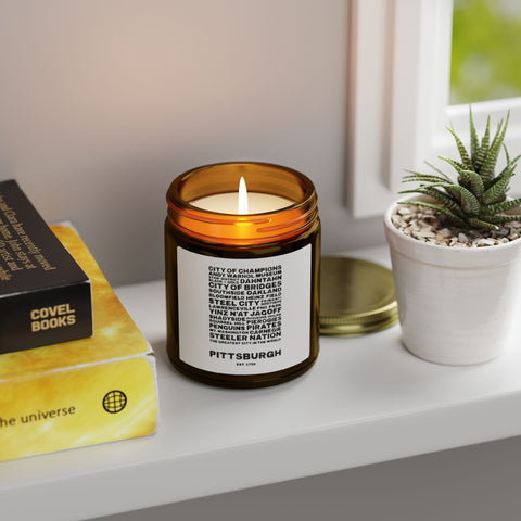 Pittsburgh Profile Scented Candle — Coconut Apricot Wax (4oz & 9oz) Home Decor - YinzerShop