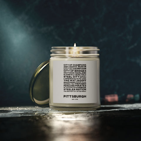 Pittsburgh Profile Scented Candle — Coconut Apricot Wax (4oz & 9oz) Home Decor - YinzerShop