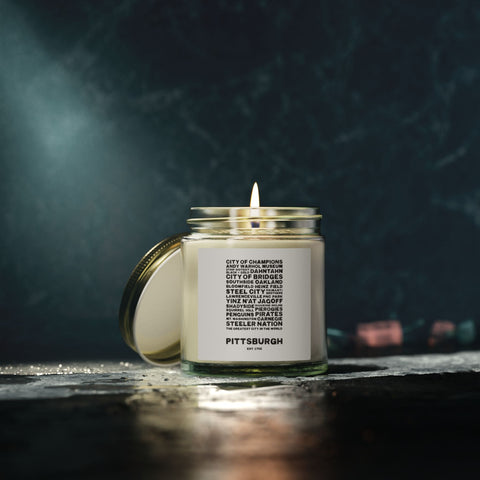 Pittsburgh Profile Scented Candle — Coconut Apricot Wax (4oz & 9oz) Home Decor - YinzerShop