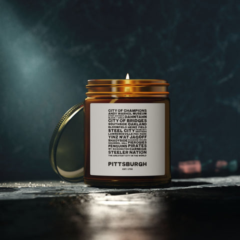 Pittsburgh Profile Scented Candle — Coconut Apricot Wax (4oz & 9oz) Home Decor - YinzerShop