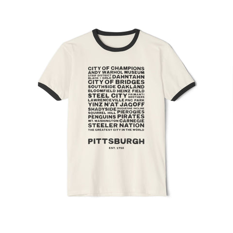 Pittsburgh Profile - Unisex Cotton Ringer T-Shirt T-Shirt - YinzerShop