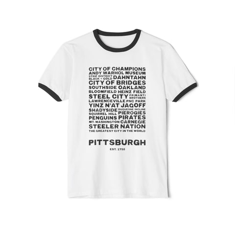 Pittsburgh Profile - Unisex Cotton Ringer T-Shirt T-Shirt - YinzerShop