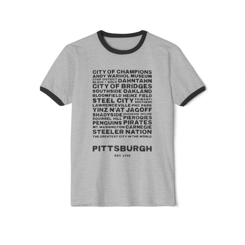 Pittsburgh Profile - Unisex Cotton Ringer T-Shirt T-Shirt - YinzerShop