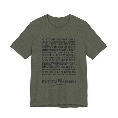 Pittsburgh Profile - Unisex Jersey Short Sleeve Tee T-Shirt - YinzerShop