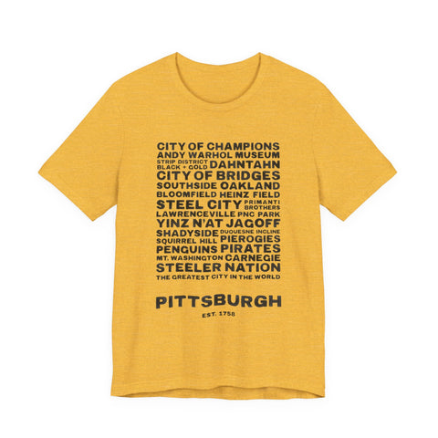 Pittsburgh Profile - Unisex Jersey Short Sleeve Tee T-Shirt - YinzerShop