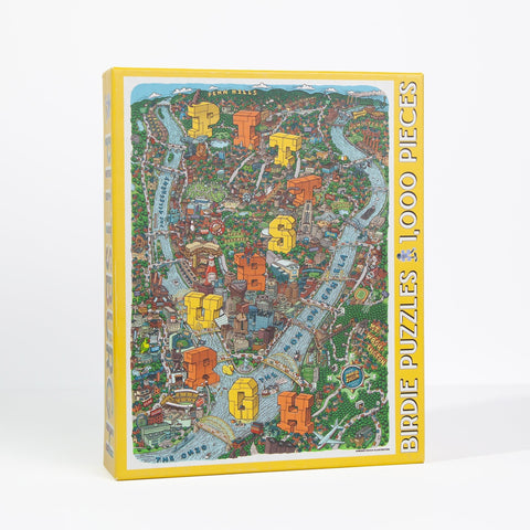 Pittsburgh Puzzle - 1000 Piece Jigsaw Featuring Mario Zucca Art | Urban Steel City Challenge Jigsaw Puzzles - YinzerShop