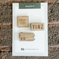 Pittsburgh Refrigerator Magnets – Pack of 3 Wooden Fridge Magnets | Steel City, YINZ, 412 in PA Magnet - YinzerShop