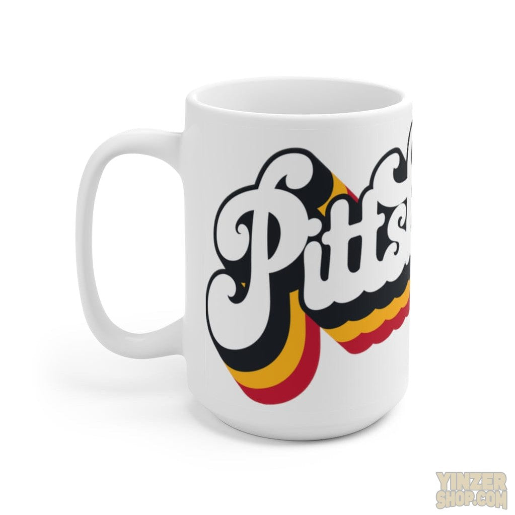 Pittsburgh Retro Design Ceramic Coffee Mug 15oz Mug Printify 15oz  