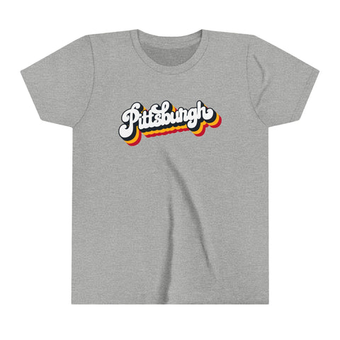 Pittsburgh Retro Graphic - Youth Short Sleeve Tee Kids Apparel - YinzerShop