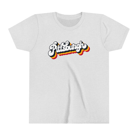 Pittsburgh Retro Graphic - Youth Short Sleeve Tee Kids Apparel - YinzerShop