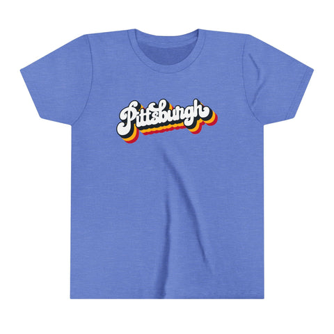 Pittsburgh Retro Graphic - Youth Short Sleeve Tee Kids Apparel - YinzerShop