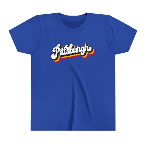 Pittsburgh Retro Graphic - Youth Short Sleeve Tee Kids Apparel - YinzerShop