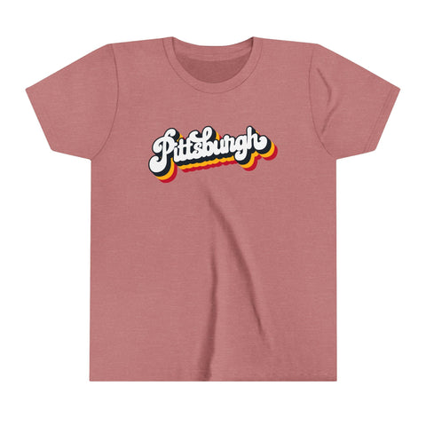 Pittsburgh Retro Graphic - Youth Short Sleeve Tee Kids Apparel - YinzerShop