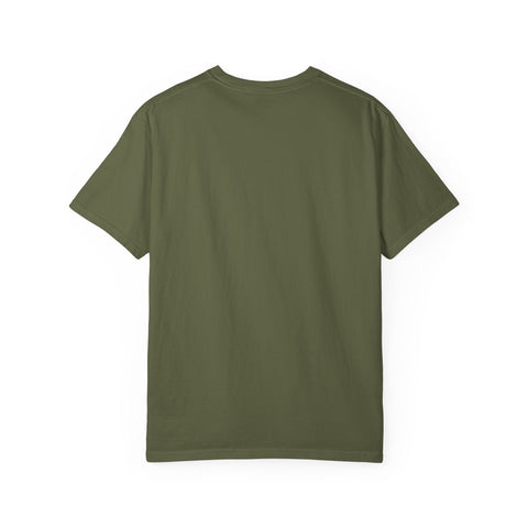 Pittsburgh Retro Stripe T-Shirt — Olive Garment-Dyed City Tee T-Shirt - YinzerShop