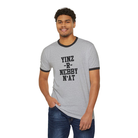 Pittsburgh Ringer T-Shirt - Yinz R Nebby, N'at Classic Fit Cotton Tee T-Shirt - YinzerShop