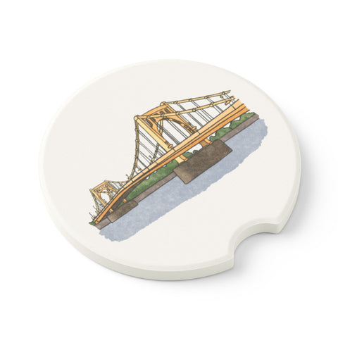 Pittsburgh Roberto Clemente Bridge Soapstone Car Coaster - Set of 2 Home Decor - YinzerShop