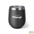 Pittsburgh Skyline 12oz Wine Tumbler but GREAT for Coffee Mug Printify Black 12oz 