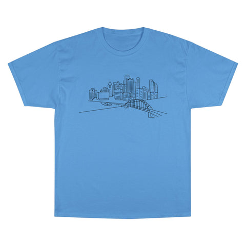 Pittsburgh Skyline - Champion T-Shirt T-Shirt - YinzerShop