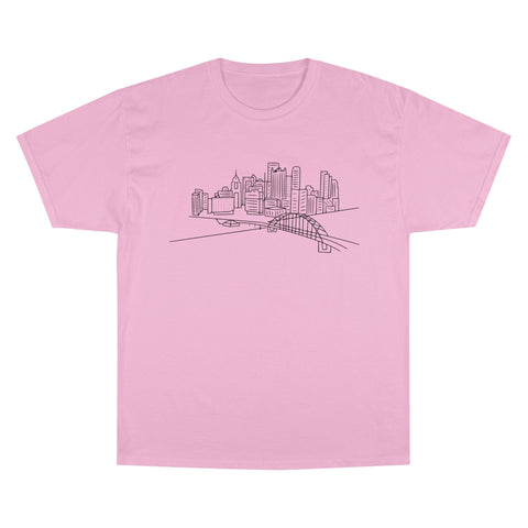 Pittsburgh Skyline - Champion T-Shirt T-Shirt - YinzerShop