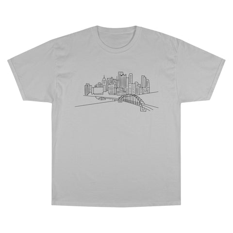Pittsburgh Skyline - Champion T-Shirt T-Shirt - YinzerShop