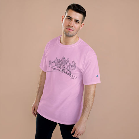 Pittsburgh Skyline - Champion T-Shirt T-Shirt - YinzerShop