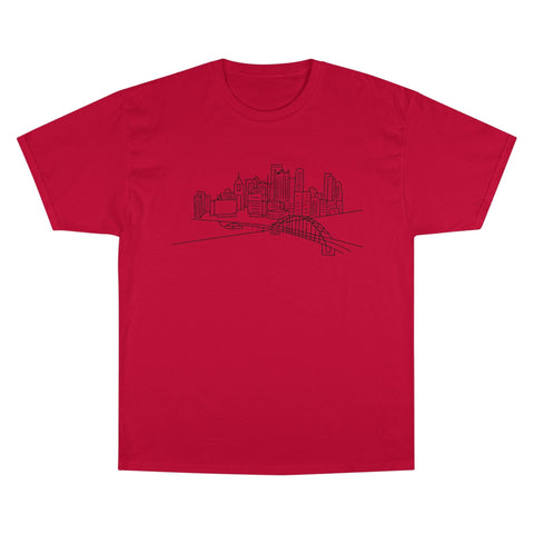 Pittsburgh Skyline - Champion T-Shirt T-Shirt - YinzerShop