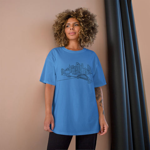 Pittsburgh Skyline - Champion T-Shirt T-Shirt - YinzerShop