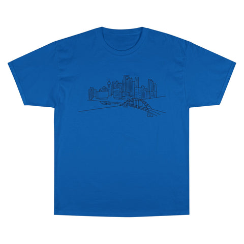 Pittsburgh Skyline - Champion T-Shirt T-Shirt - YinzerShop