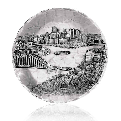 Pittsburgh Skyline Coaster – Artisan Wooden Set to Protect Tabletops & Enhance Decor - YinzerShop