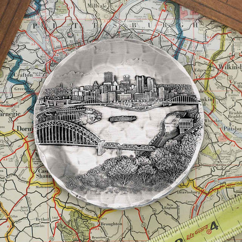 Pittsburgh Skyline Coaster – Artisan Wooden Set to Protect Tabletops & Enhance Decor - YinzerShop